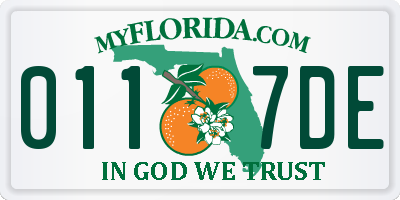 FL license plate 0117DE