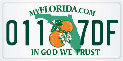FL license plate 0117DF