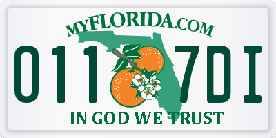 FL license plate 0117DI