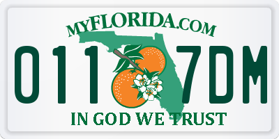 FL license plate 0117DM