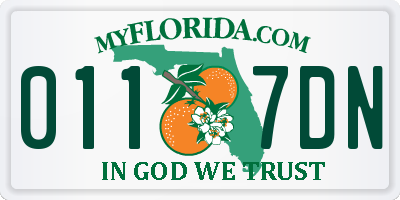 FL license plate 0117DN