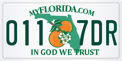 FL license plate 0117DR