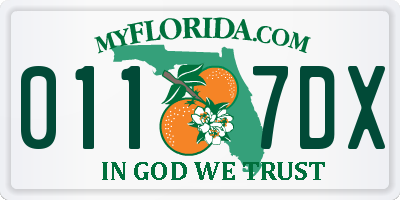 FL license plate 0117DX