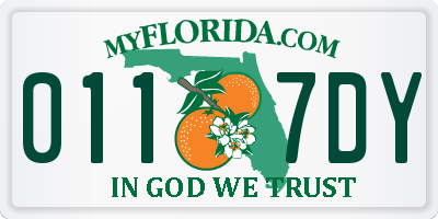 FL license plate 0117DY
