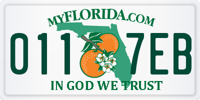 FL license plate 0117EB