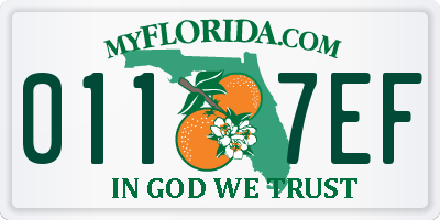 FL license plate 0117EF