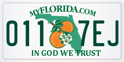 FL license plate 0117EJ