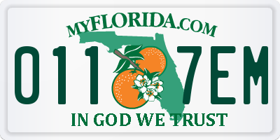 FL license plate 0117EM