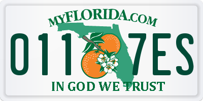 FL license plate 0117ES