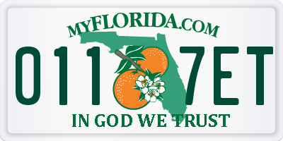 FL license plate 0117ET