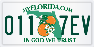 FL license plate 0117EV