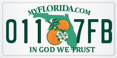 FL license plate 0117FB