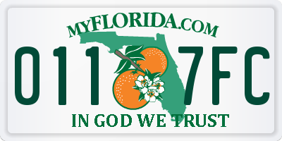 FL license plate 0117FC