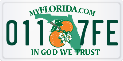 FL license plate 0117FE