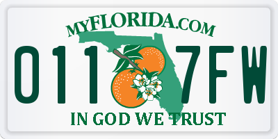FL license plate 0117FW