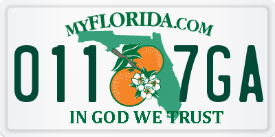 FL license plate 0117GA