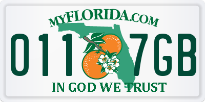 FL license plate 0117GB