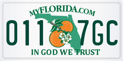 FL license plate 0117GC