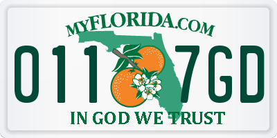 FL license plate 0117GD