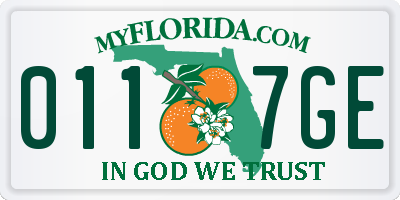 FL license plate 0117GE