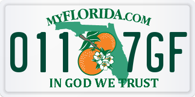 FL license plate 0117GF