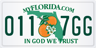FL license plate 0117GG