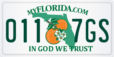 FL license plate 0117GS