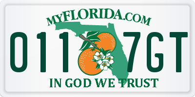 FL license plate 0117GT