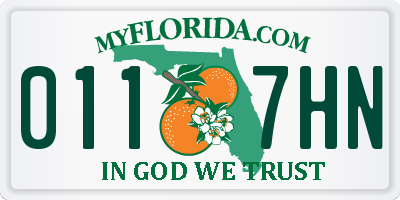 FL license plate 0117HN