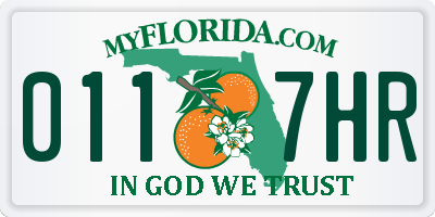 FL license plate 0117HR