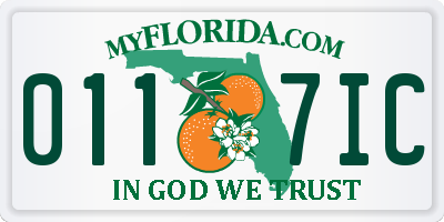 FL license plate 0117IC