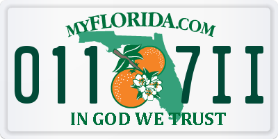 FL license plate 0117II