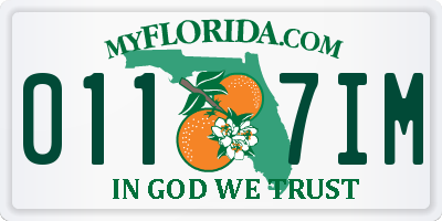 FL license plate 0117IM
