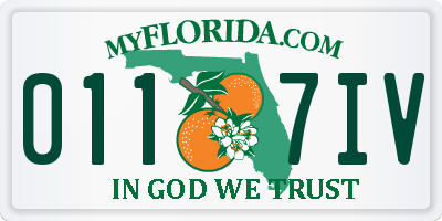 FL license plate 0117IV