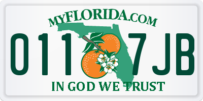 FL license plate 0117JB