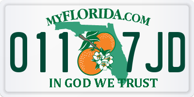 FL license plate 0117JD