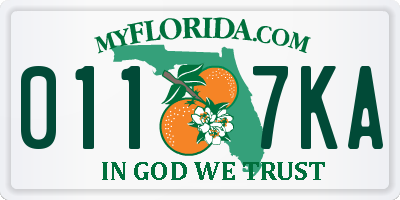 FL license plate 0117KA