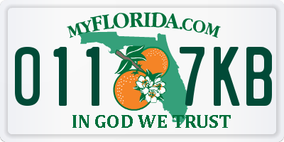 FL license plate 0117KB
