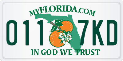 FL license plate 0117KD