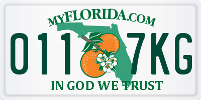 FL license plate 0117KG