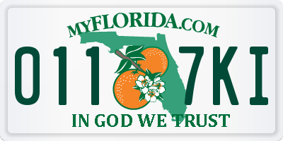 FL license plate 0117KI