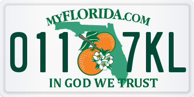FL license plate 0117KL