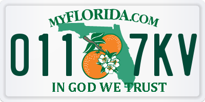 FL license plate 0117KV
