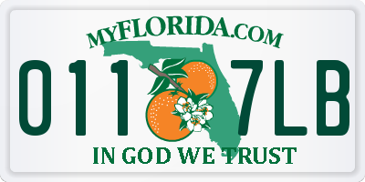 FL license plate 0117LB
