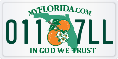 FL license plate 0117LL