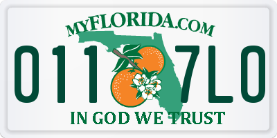FL license plate 0117LO