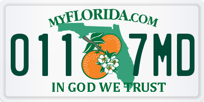 FL license plate 0117MD