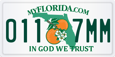FL license plate 0117MM