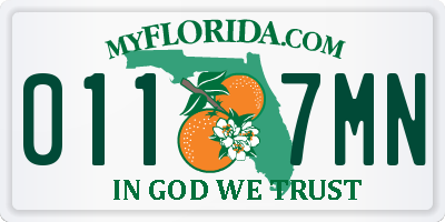 FL license plate 0117MN