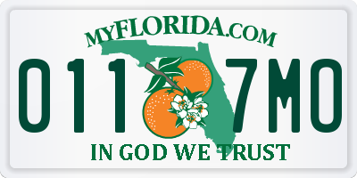 FL license plate 0117MO
